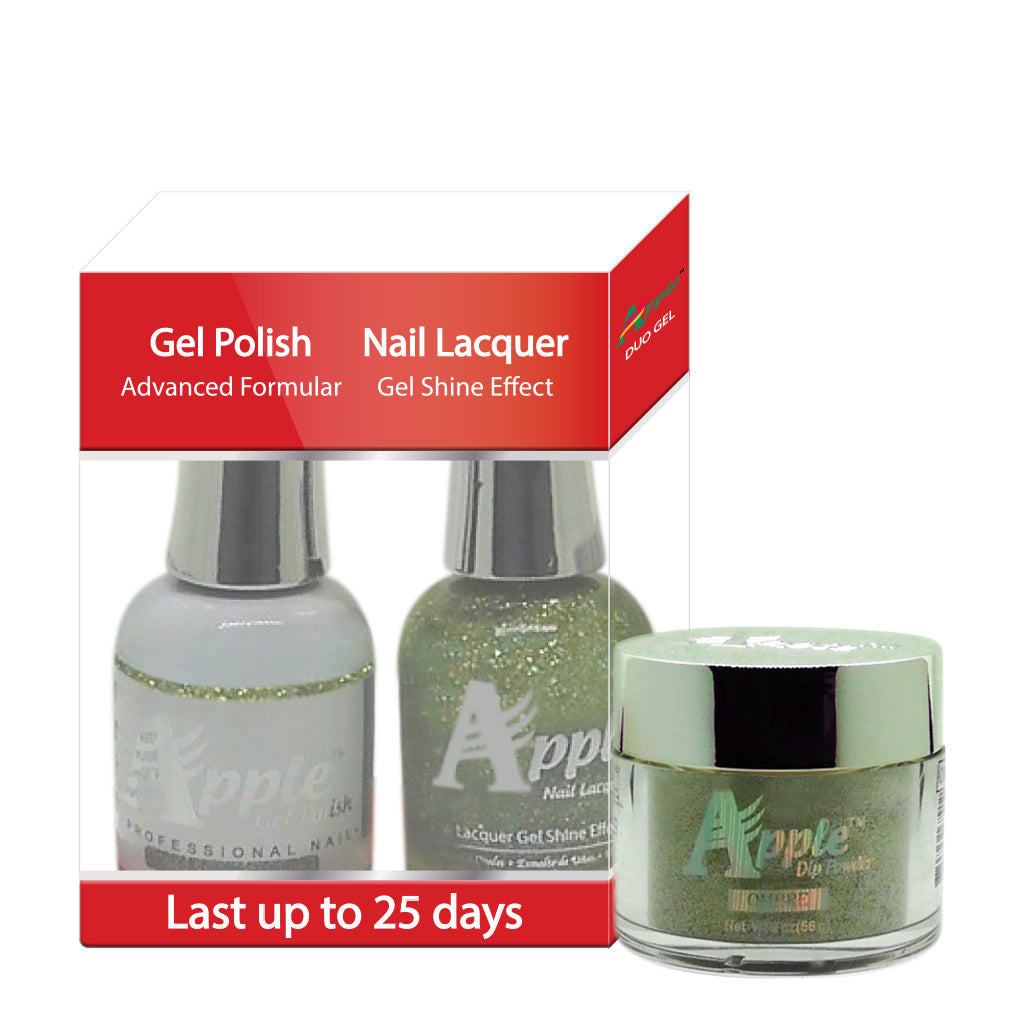 Apple 3in1 Dipping Powder + Gel Polish + Nail Lacquer, 540, Shiny Garden, 2oz