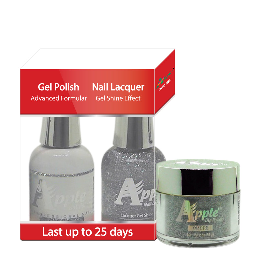 Apple 3in1 Dipping Powder + Gel Polish + Nail Lacquer, 549, Light Years Away, 2oz