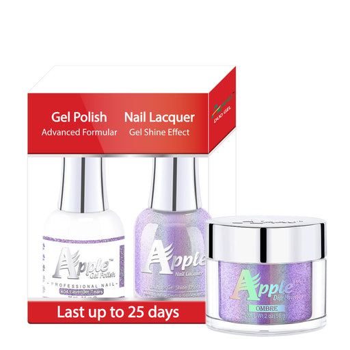 Apple 3in1 Dipping Powder + Gel Polish + Nail Lacquer, 5G Collection, 404, Lavender Tears KK0920