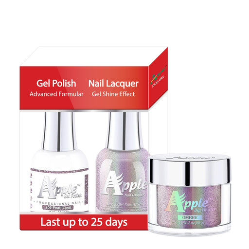 Apple 3in1 Dipping Powder + Gel Polish + Nail Lacquer, 5G Collection, 409, Pearl Land KK0920