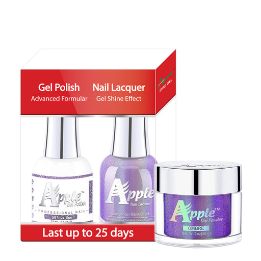 Apple 3in1 Dipping Powder + Gel Polish + Nail Lacquer, 5G Collection, 587, Icy Sun KK0920