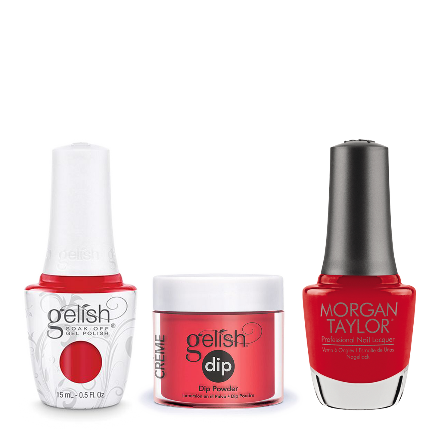 Gelish 3in1 Dipping Powder + Gel Polish + Nail Lacquer, Fire Cracker, 028