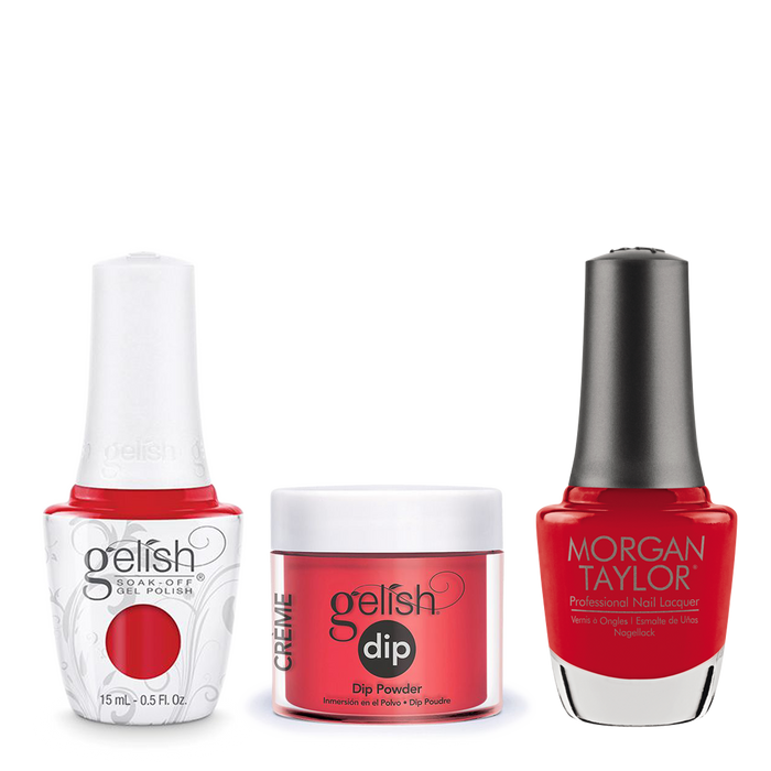 Gelish 3in1 Dipping Powder + Gel Polish + Nail Lacquer, Fire Cracker, 028
