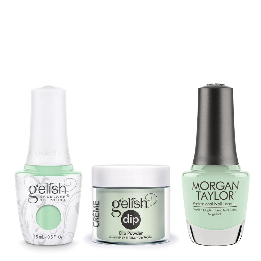 Gelish 3in1 Dipping Powder + Gel Polish + Nail Lacquer, Mint Chocolate Chip, 085