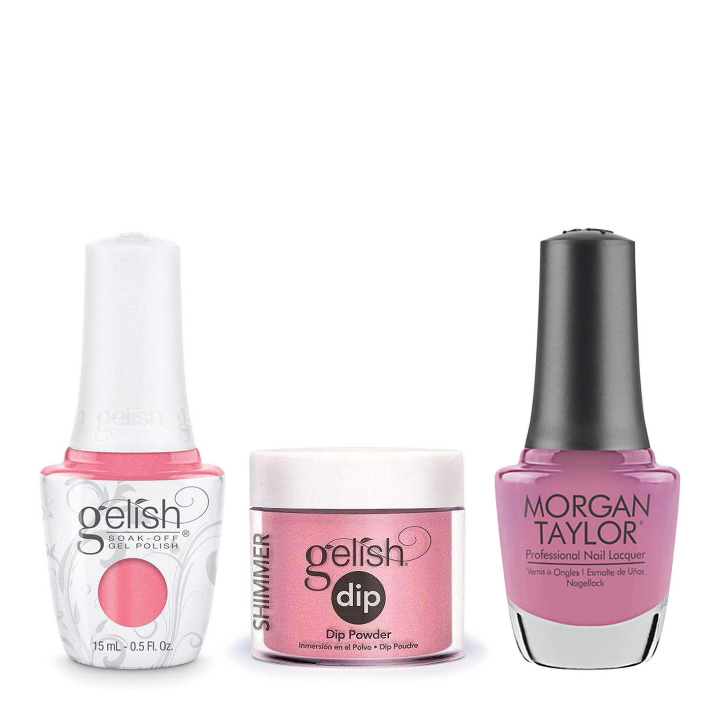 Gelish 3in1 Dipping Powder + Gel Polish + Nail Lacquer, Rose-y Cheeks, 196/322G