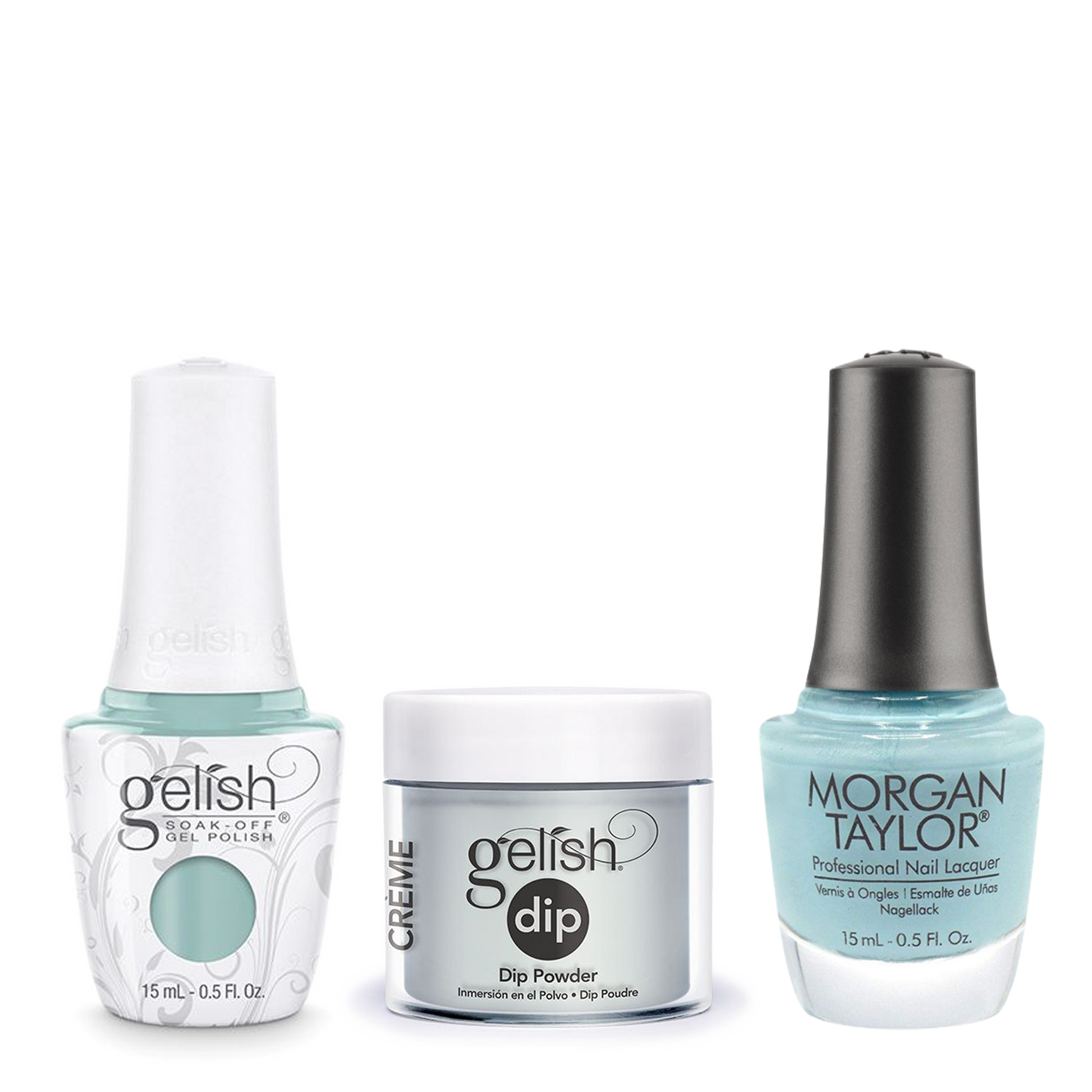 Gelish 3in1 Dipping Powder + Gel Polish + Nail Lacquer, Sea Foam, 827