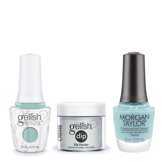 Gelish 3in1 Dipping Powder + Gel Polish + Nail Lacquer, Sea Foam, 827