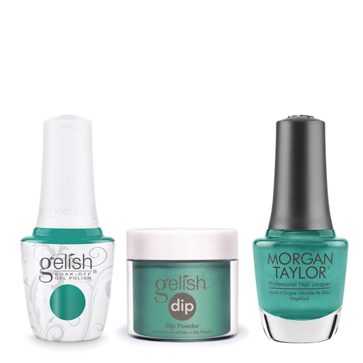 Gelish 3in1 Dipping Powder + Gel Polish + Nail Lacquer, Rocketman Collection, 347, Sir Teal To You OK0425VD
