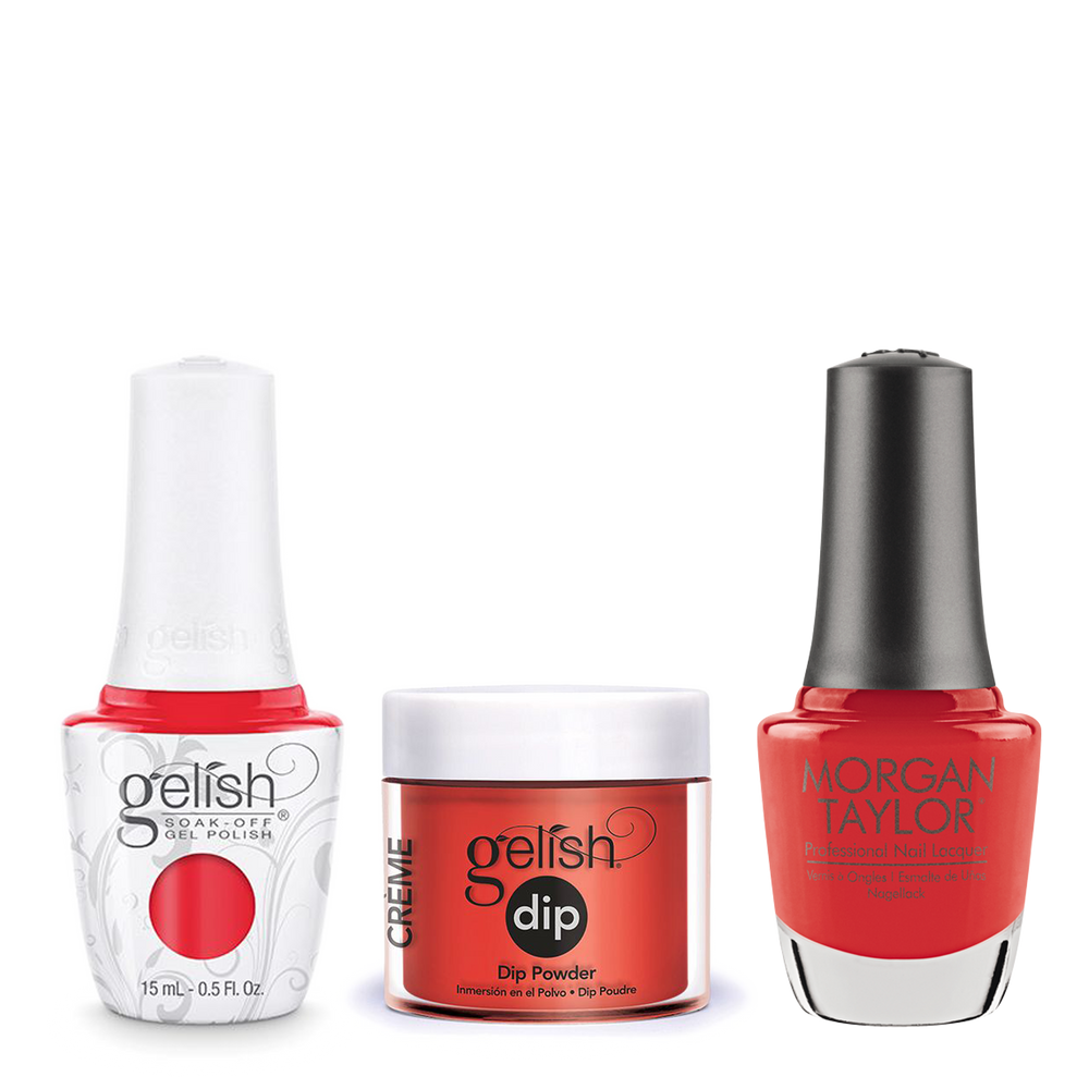 Gelish 3in1 Dipping Powder + Gel Polish + Nail Lacquer, Tiger Blossom, 821