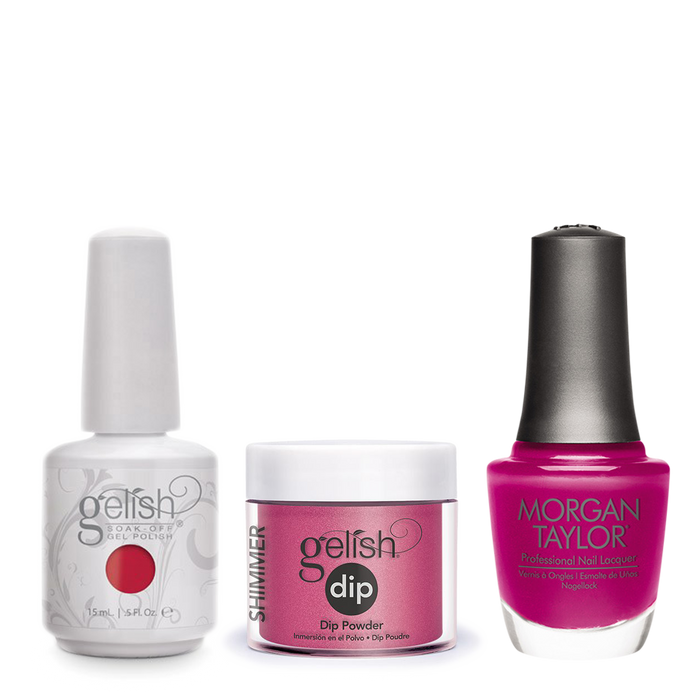 Gelish 3in1 Dipping Powder + Gel Polish + Nail Lacquer, Warm Up The Car-nation, 199