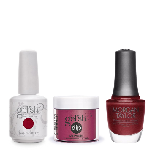 Gelish 3in1 Dipping Powder + Gel Polish + Nail Lacquer, What's Your Poinsettia, 201/324G