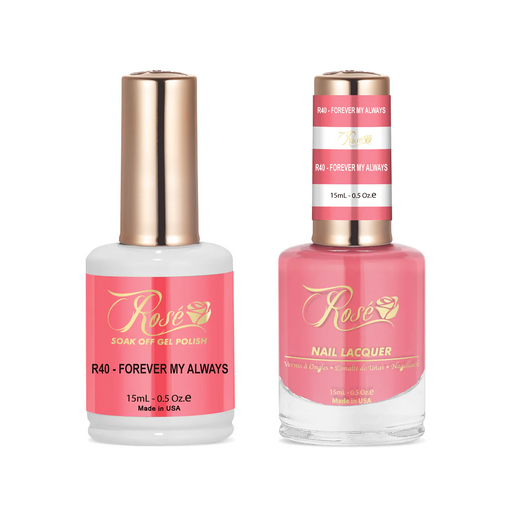 Rose Gel Polish And Nail Lacquer, 040, Forever My Always, 0.5oz