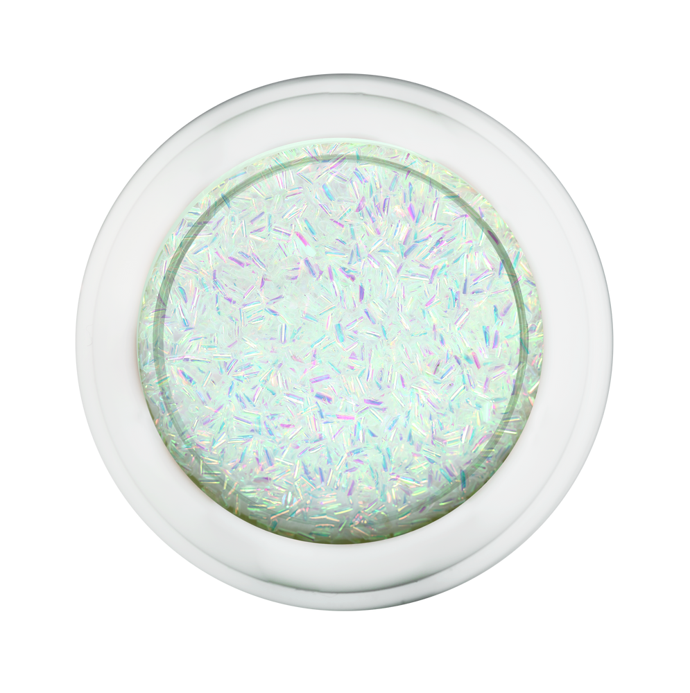 Cre8tion Nail Art Designed Confetti Glitter, 041, Strip 0.2x0.3, White, 0.5oz, 1101-0482 BB
