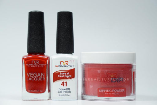 NuRevolution 3in1 Dipping Powder + Gel Polish + Nail Lacquer, 041, Love At First Sight OK1129