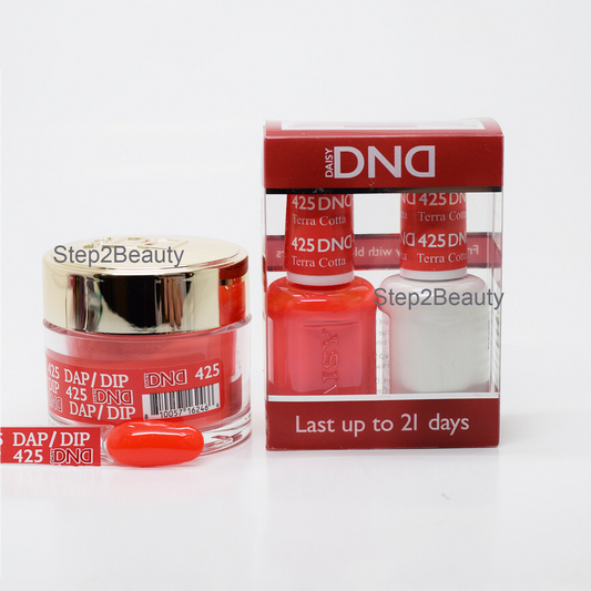 DND 3in1 Acrylic/Dipping Powder + Gel Polish + Nail Lacquer, 425, Terra Cotta