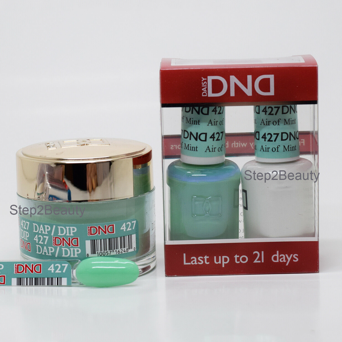 DND 3in1 Acrylic/Dipping Powder + Gel Polish + Nail Lacquer, 427, Air Of Mint