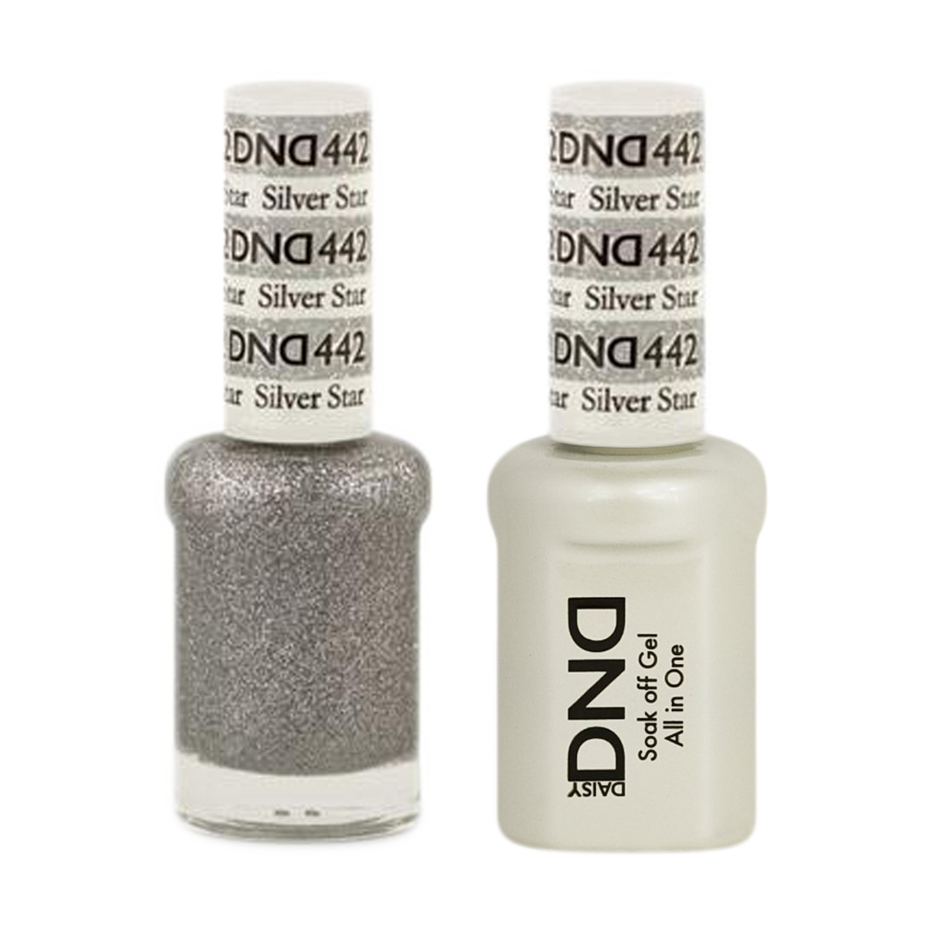 DND Nail Lacquer And Gel Polish, 442, Silver Star, 0.5oz MY0924