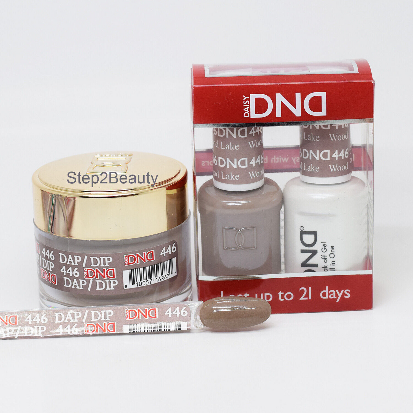 DND 3in1 Acrylic/Dipping Powder + Gel Polish + Nail Lacquer, 446, Wood Lake