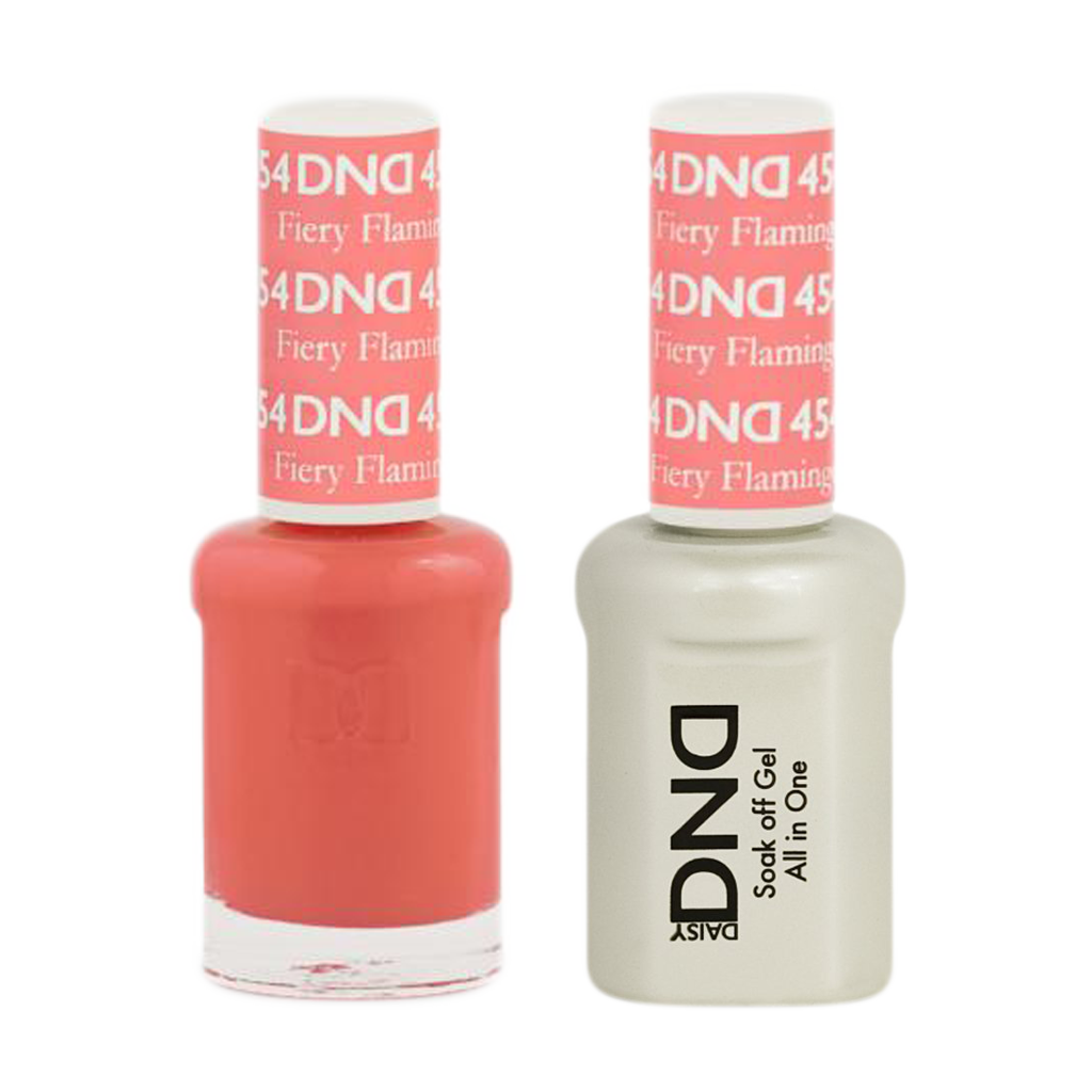 DND Nail Lacquer And Gel Polish, 454, Fiery Flamingo, 0.5oz MY0924