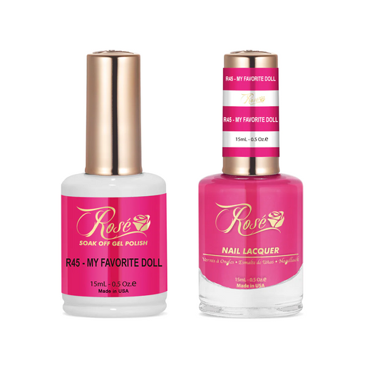 Rose Gel Polish And Nail Lacquer, 045, My Favorite Doll, 0.5oz