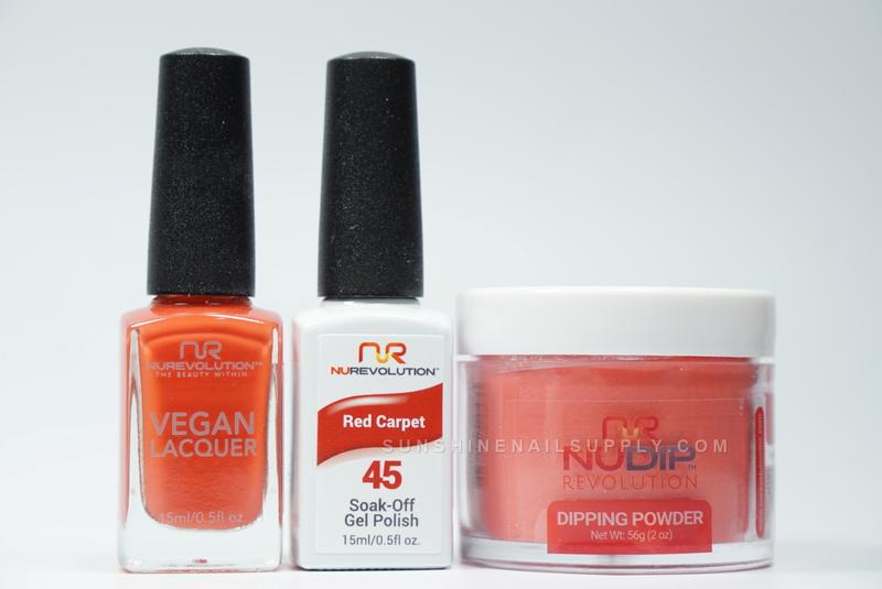 NuRevolution 3in1 Dipping Powder + Gel Polish + Nail Lacquer, 045, Red Carpet OK1129