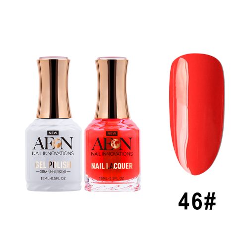 AEON Gel Polish + Nail Lacquer, 046, Lipstick Red, 0.5oz OK0326LK