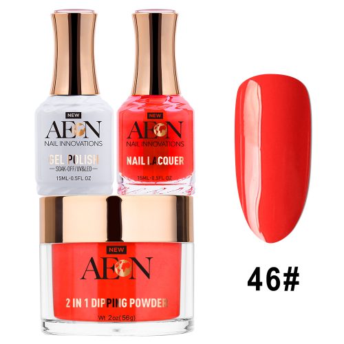 AEON 3in1 Dipping Powder + Gel Polish + Nail Lacquer, 046, Lipstick Red OK0327LK