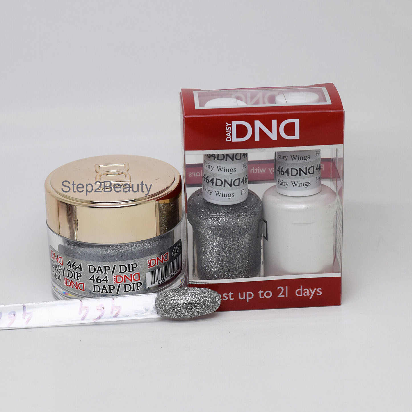 DND 3in1 Acrylic/Dipping Powder + Gel Polish + Nail Lacquer, 464, Fairy Wings