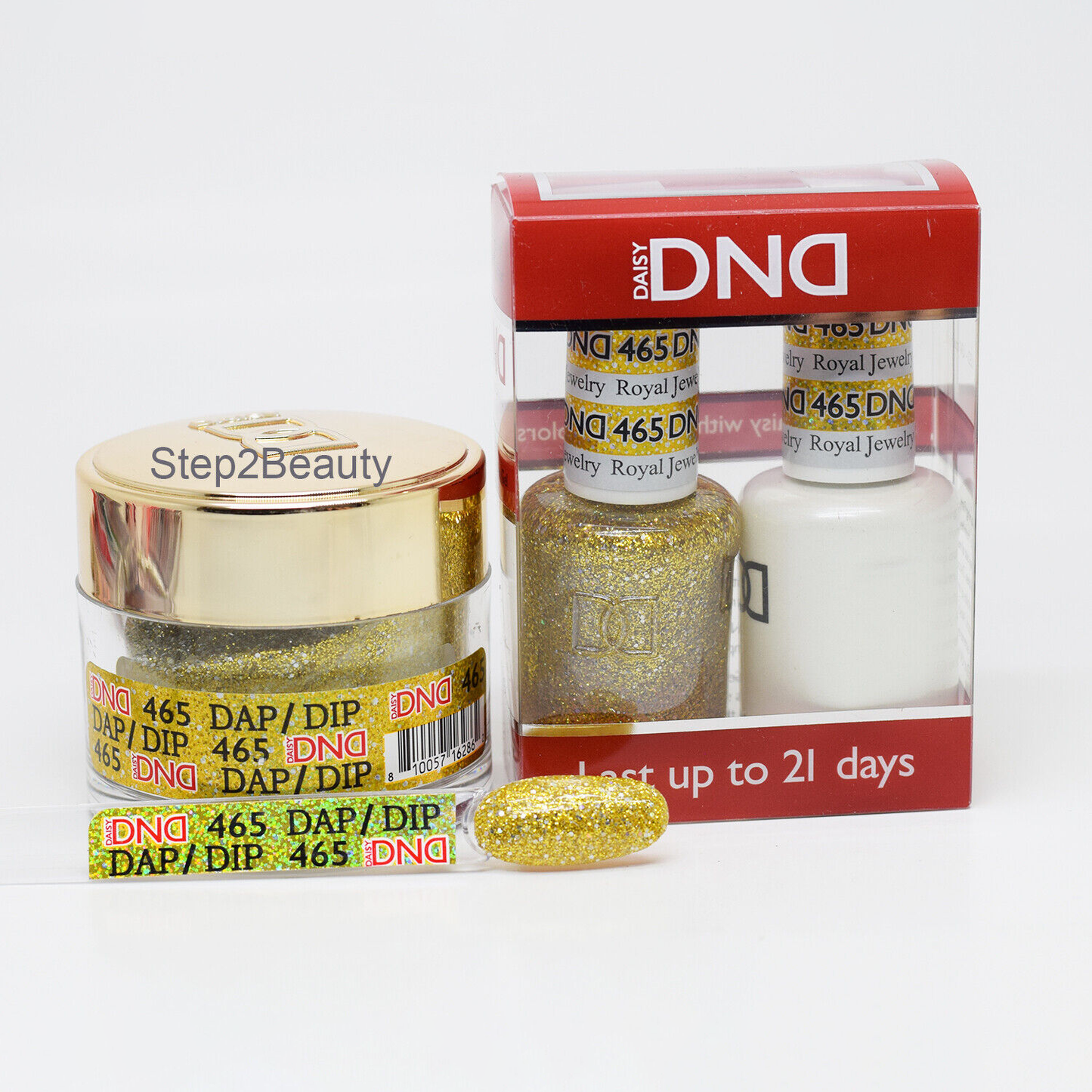 DND 3in1 Acrylic/Dipping Powder + Gel Polish + Nail Lacquer, 465, Royal Jewelry