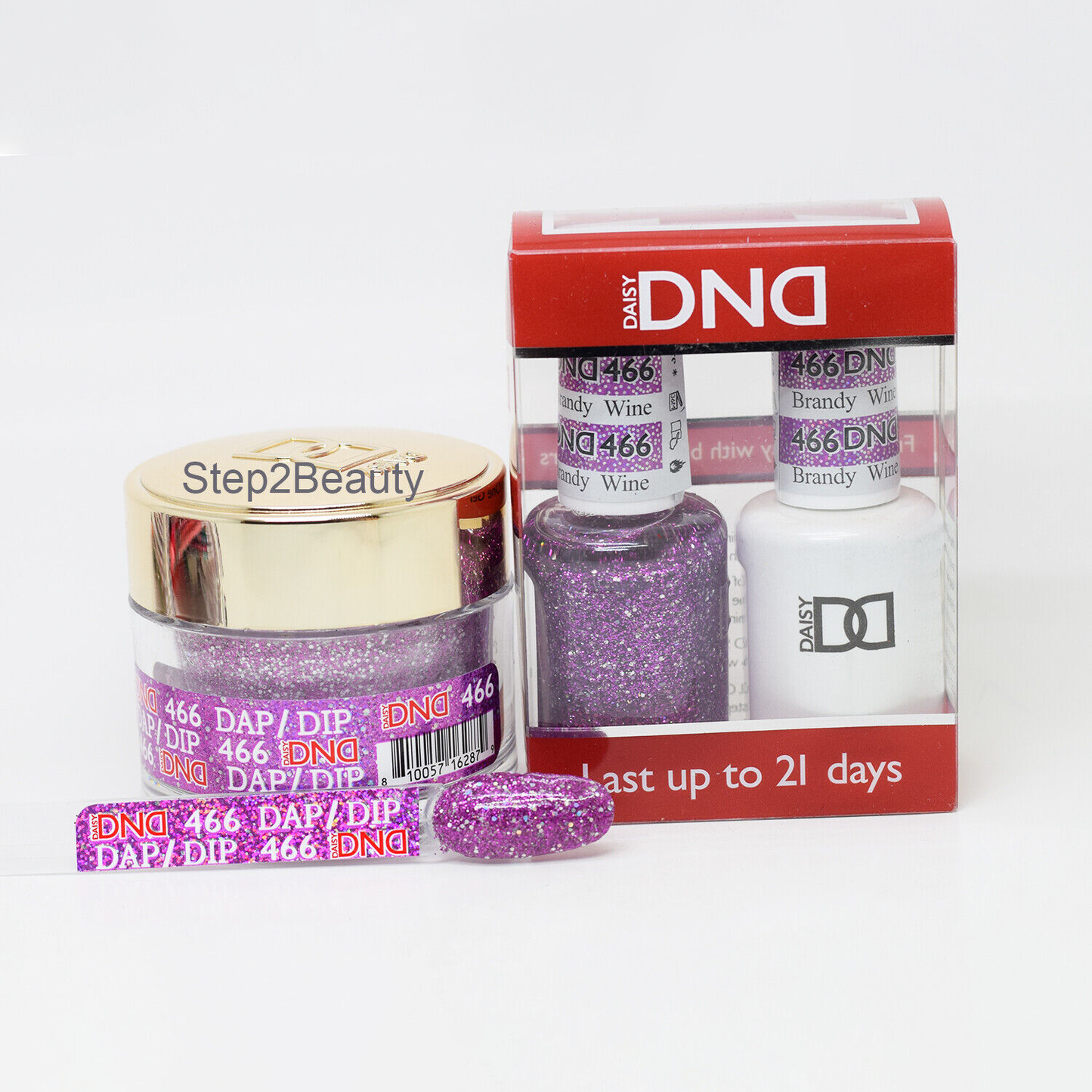 DND 3in1 Acrylic/Dipping Powder + Gel Polish + Nail Lacquer, 466, Brandy Wine