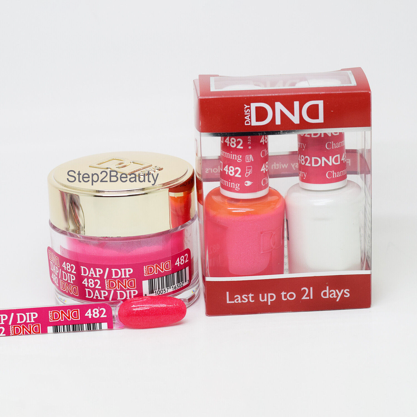 DND 3in1 Acrylic/Dipping Powder + Gel Polish + Nail Lacquer, 482, Charming Cherry