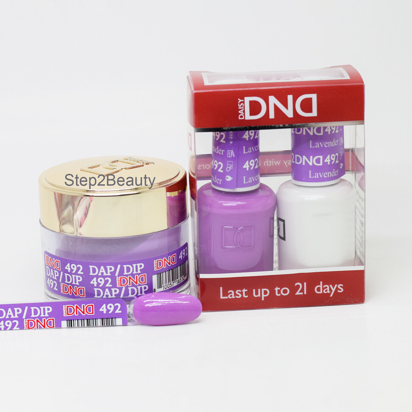 DND 3in1 Acrylic/Dipping Powder + Gel Polish + Nail Lacquer, 492, Lavender Prophet