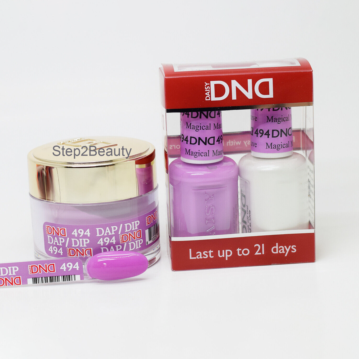 DND 3in1 Acrylic/Dipping Powder + Gel Polish + Nail Lacquer, 494, Magical Mauve