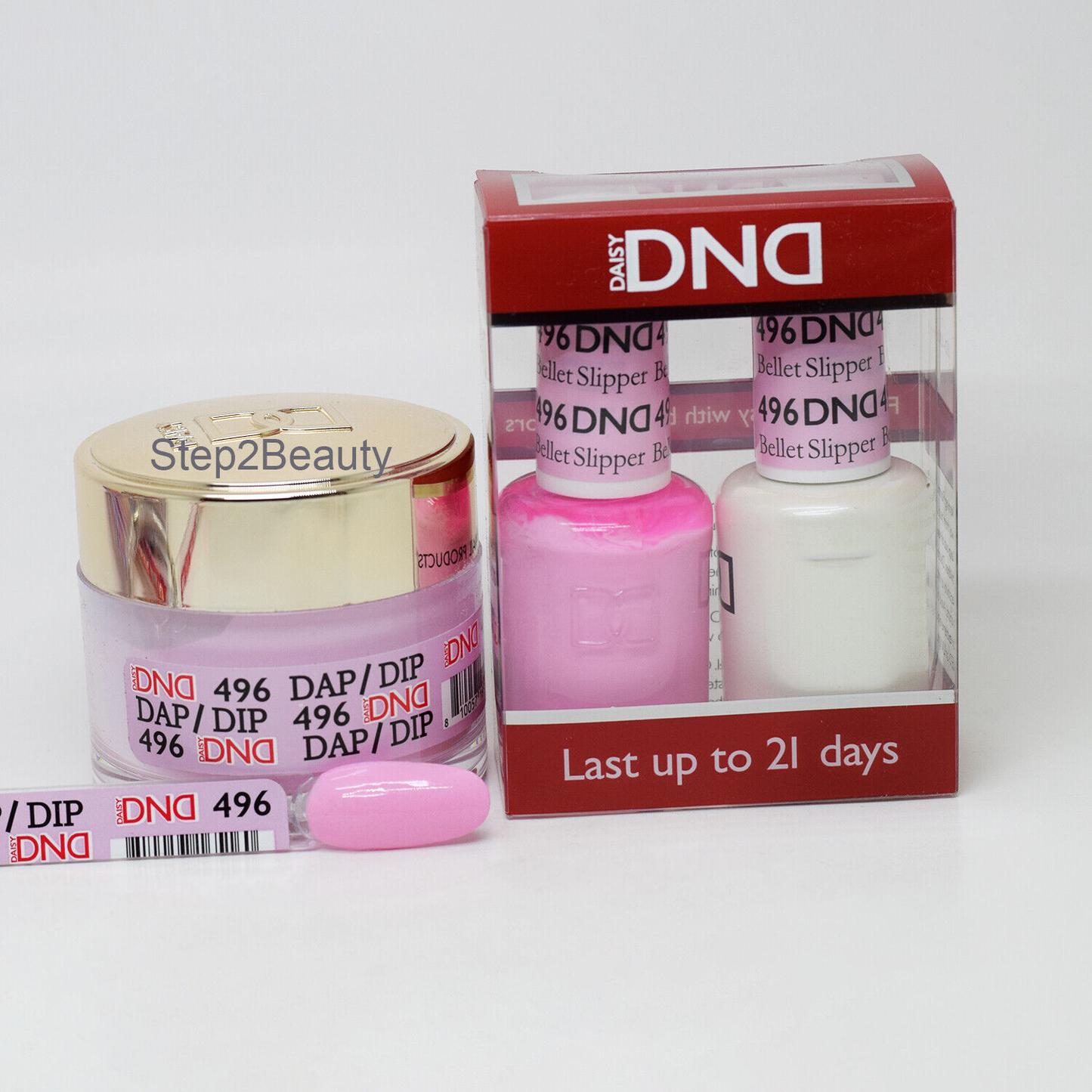 DND 3in1 Acrylic/Dipping Powder + Gel Polish + Nail Lacquer, 496, Bellet Slipper