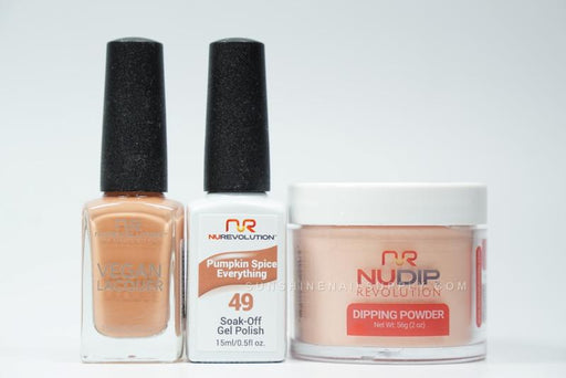 NuRevolution 3in1 Dipping Powder + Gel Polish + Nail Lacquer, 049, Pumpkin Spice Everything OK1129