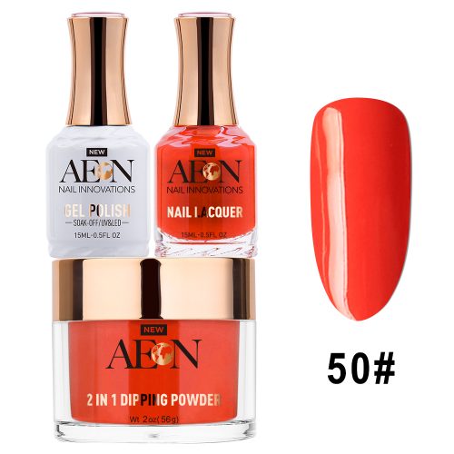 AEON 3in1 Dipping Powder + Gel Polish + Nail Lacquer, 050, Right Red OK0327LK