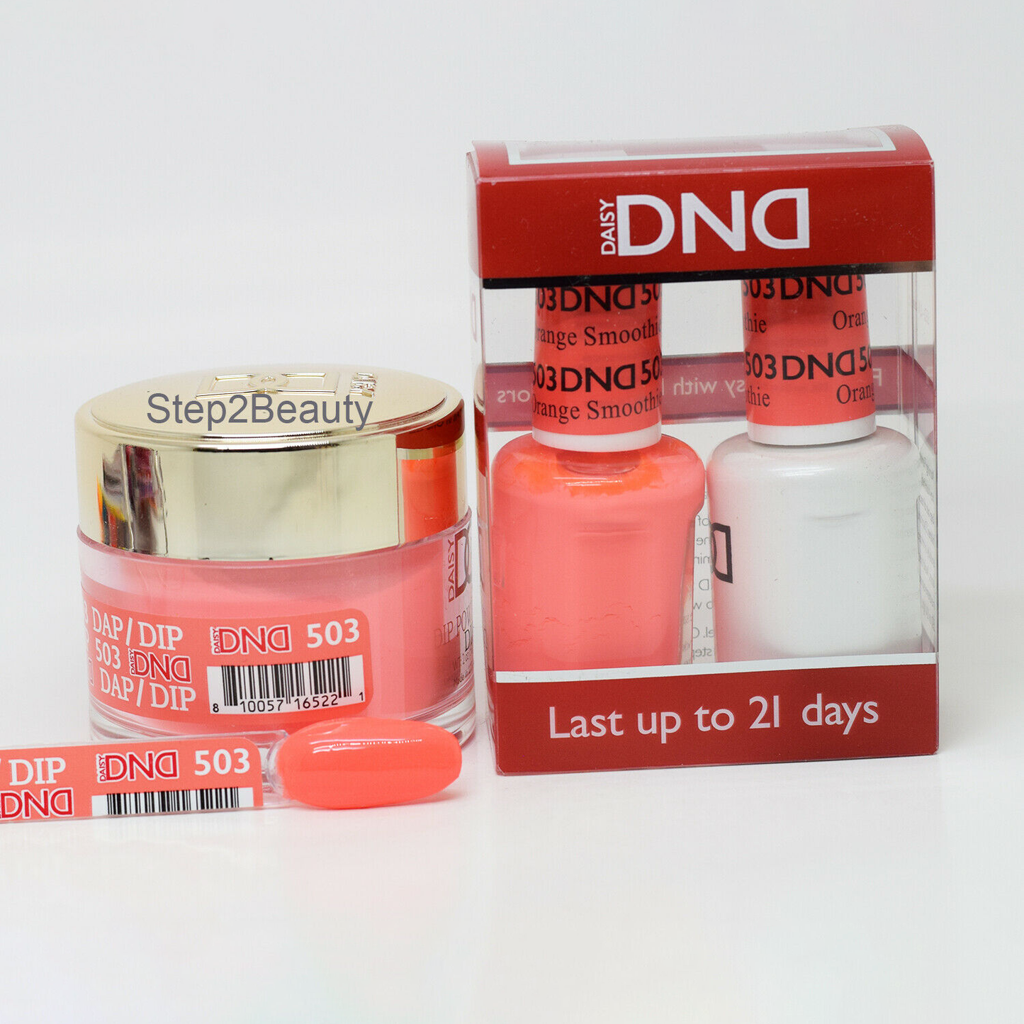 DND 3in1 Acrylic/Dipping Powder + Gel Polish + Nail Lacquer, 503, Orange Smoothie