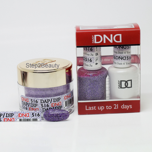 DND 3in1 Acrylic/Dipping Powder + Gel Polish + Nail Lacquer, 516, Just For You