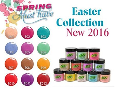 SNS Gelous Dipping Powder, Easter Collection, 1oz, Full Line Of 12 Colors (from EC01 to EC12)