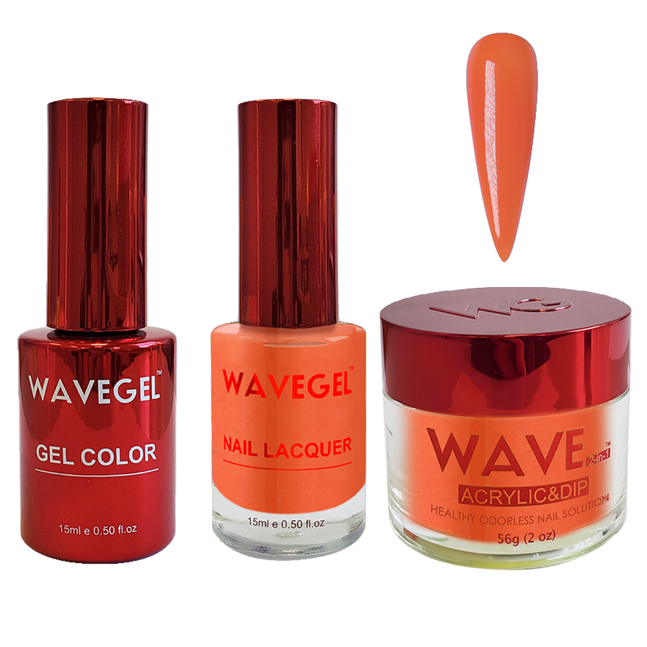 Wave Gel 4in1 Dipping Powder + Gel Polish + Nail Lacquer, QUEEN Collection, 052, Burnt Orange