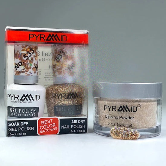 Pyramid 3in1 Dipping Powder + Gel Polish + Nail Lacquer, 533 OK1021MD