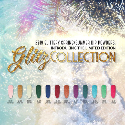 Nugenesis Dipping Powder, Glitz Collection, Full line of 12 colors (from NG 601 to NG 612), 2oz