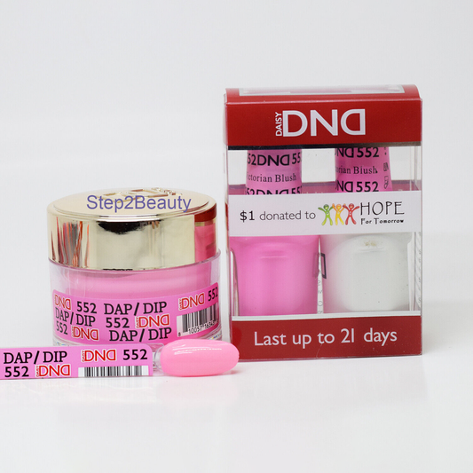 DND 3in1 Acrylic/Dipping Powder + Gel Polish + Nail Lacquer, 552, Victorian Blush