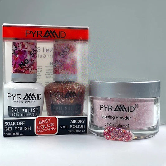 Pyramid 3in1 Dipping Powder + Gel Polish + Nail Lacquer, 553 OK1021MD