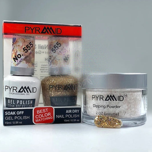 Pyramid 3in1 Dipping Powder + Gel Polish + Nail Lacquer, 555 OK1021MD