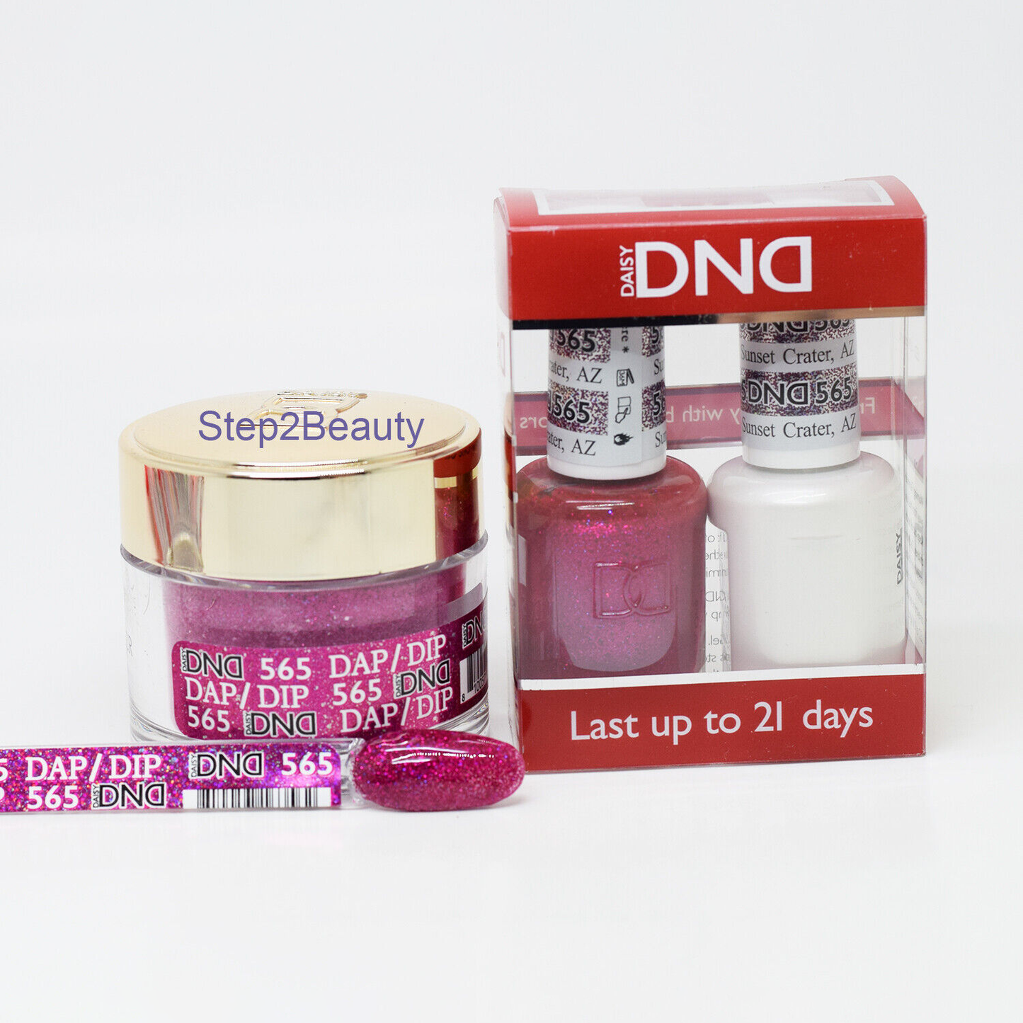 DND 3in1 Acrylic/Dipping Powder + Gel Polish + Nail Lacquer, 565, Sunset Crater