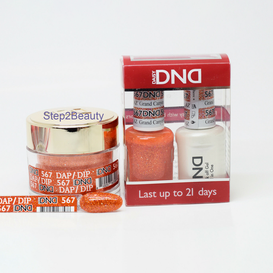 DND 3in1 Acrylic/Dipping Powder + Gel Polish + Nail Lacquer, 567, Grand Canyon