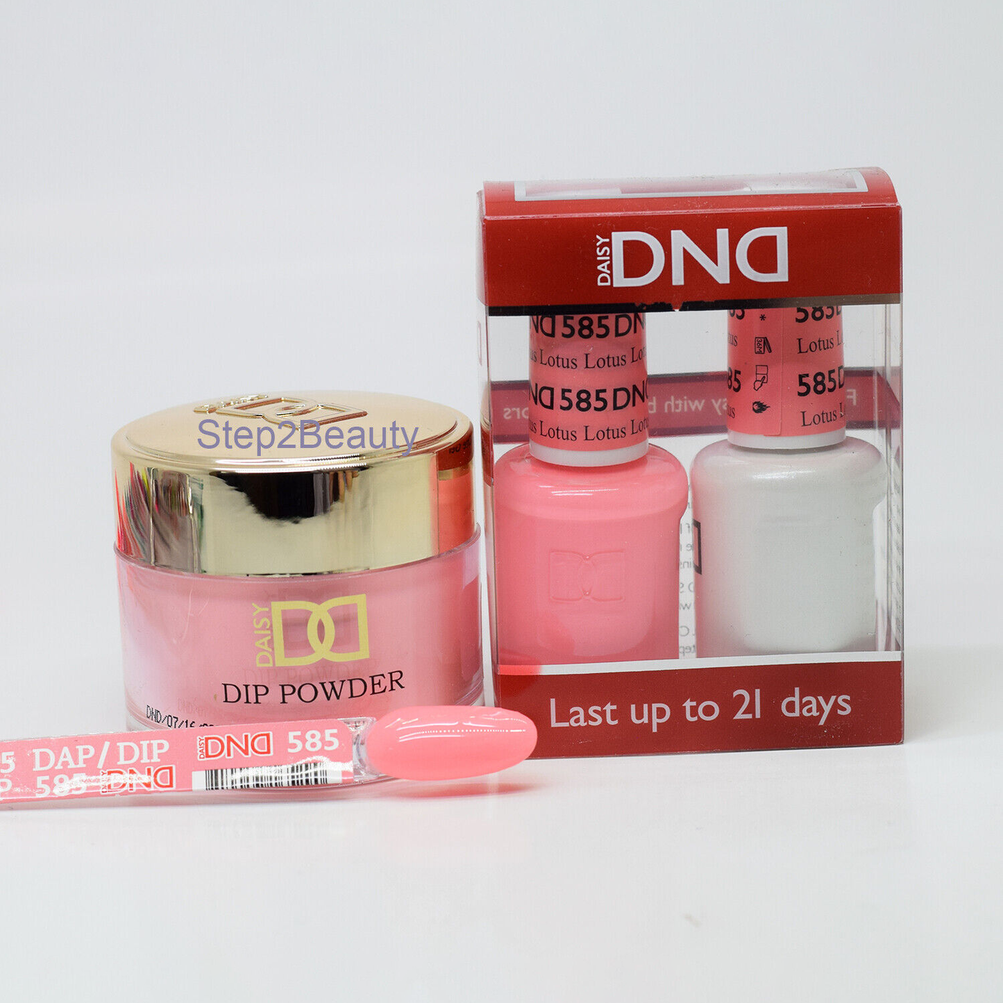 DND 3in1 Acrylic/Dipping Powder + Gel Polish + Nail Lacquer, 585, Lotus