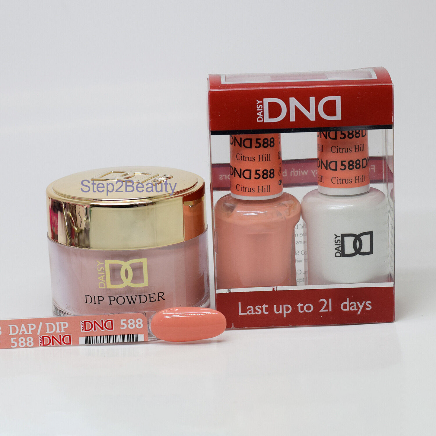 DND 3in1 Acrylic/Dipping Powder + Gel Polish + Nail Lacquer, 588, Citrus Hill