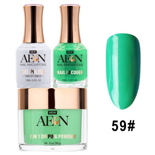AEON 3in1 Dipping Powder + Gel Polish + Nail Lacquer, 059, Emerald City OK0327LK